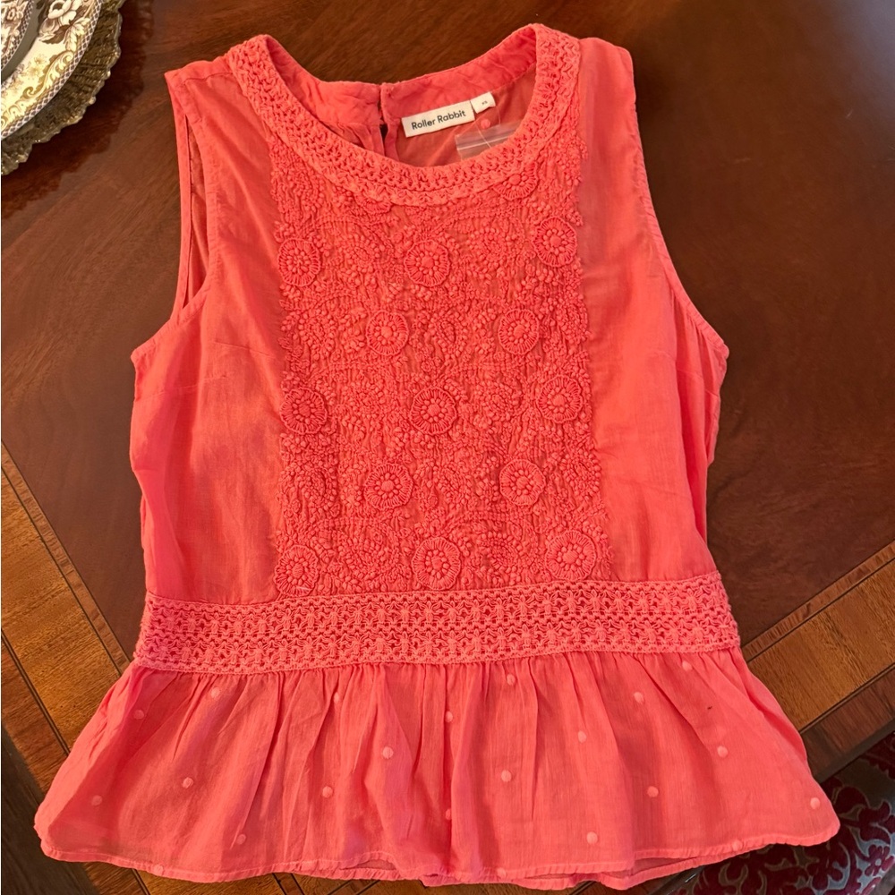 Roller Rabbit Embroidered Sleeveless Top